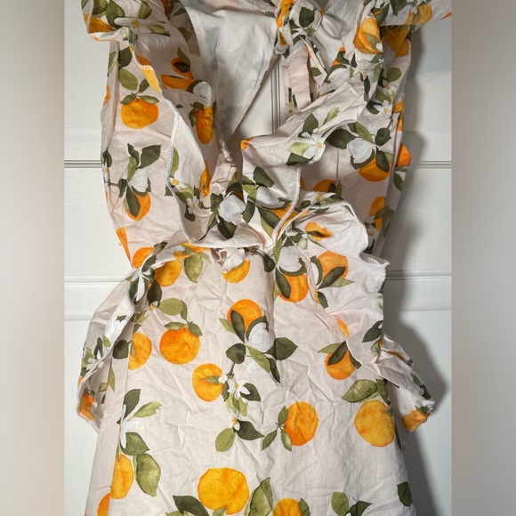 Vacation Citrus print summer dress with ruffles. 🧡🧡🍊 - Picture 2 of 4